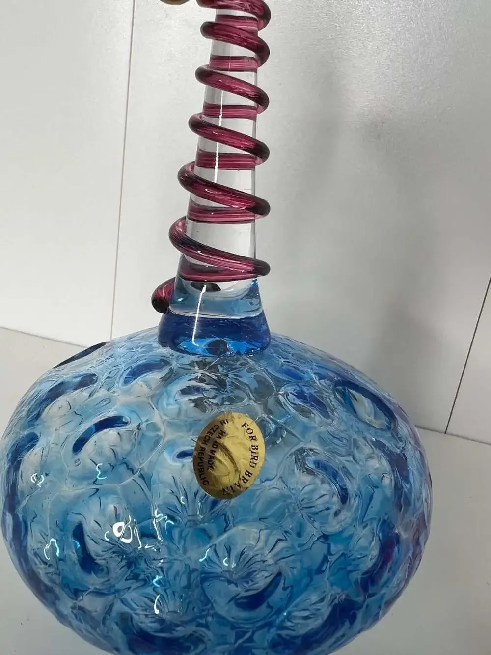 For Bird Brain Hand Blown Art Glass Teardrop Hanging Ornament